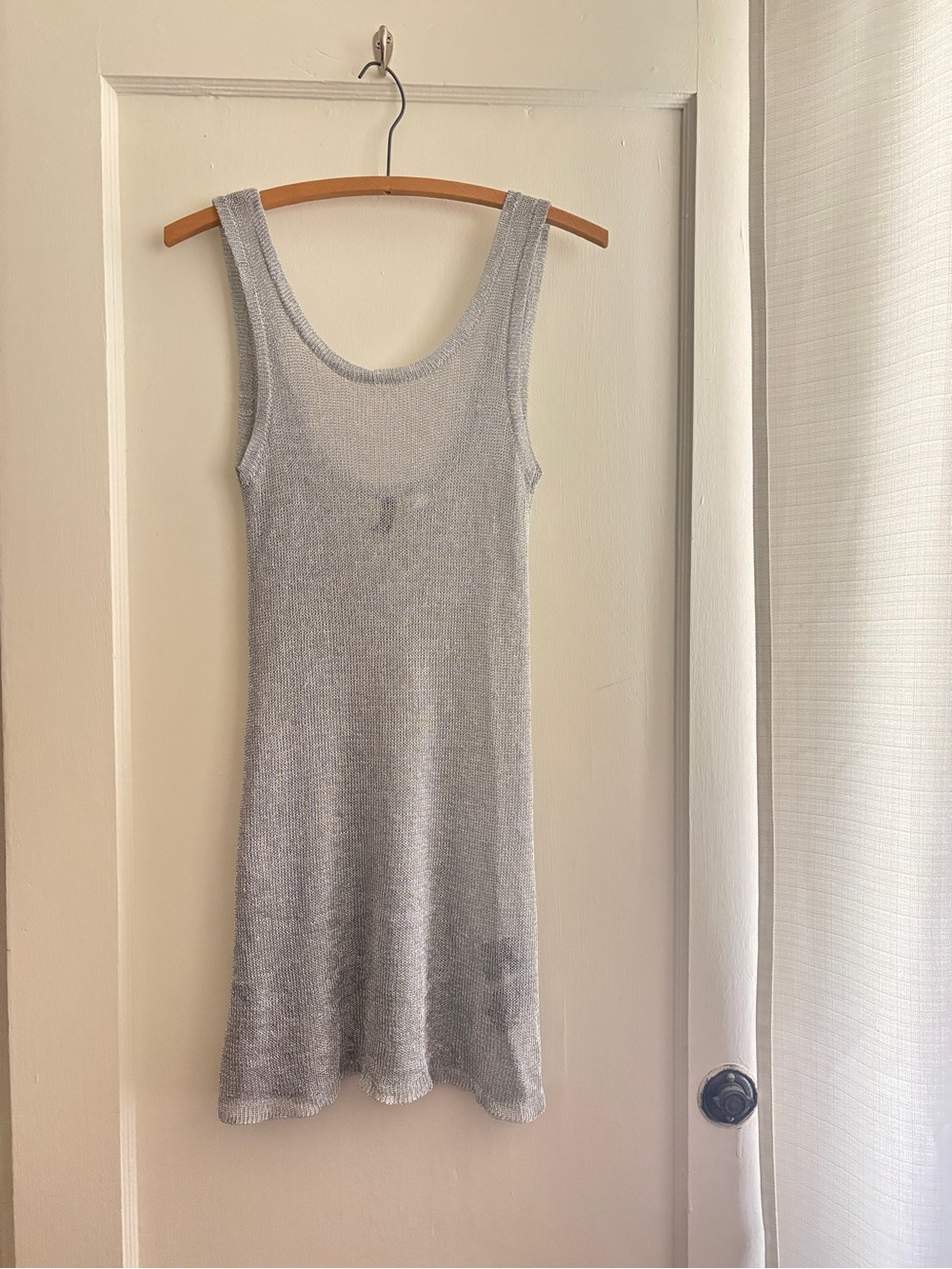 H&M Shimmery Silver Knit Mini Dress